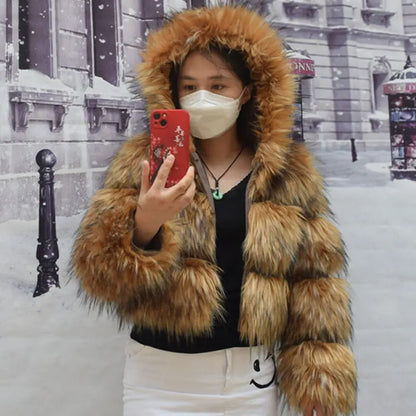 Luxurious Faux Fur Winter Coat