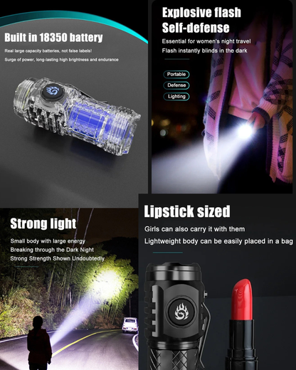 Powerful Rechargeable LED Flashlight With Built In Battery