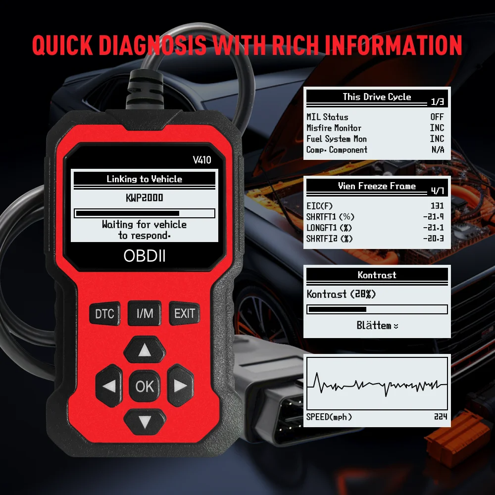 Advanced Car OBD2 Scanner Diagnostic Tool
