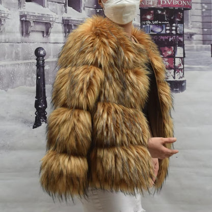 Luxurious Faux Fur Winter Coat